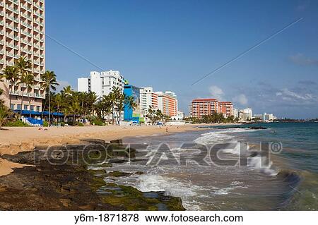 Stock Photo - Hotels along Condado Beach, San Juan, Puerto Rico. Fotosearch