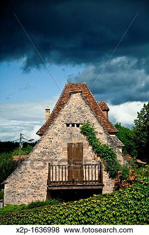 Stock Photo - House detail in Aquitaine, Dordogne, France. Fotosearch