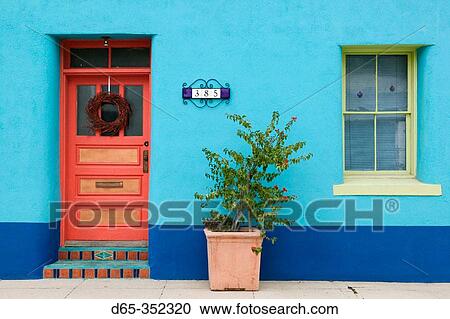 Stock Image - House detail in Presidio historic district. Tucson. Arizona, USA. Fotosearch