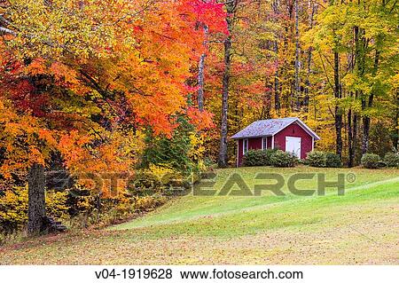 House with colorful trees in autumn, Vermont, USA View Large Photo Image Stock Photo - House with colorful trees in autumn, Vermont, USA. Fotosearch