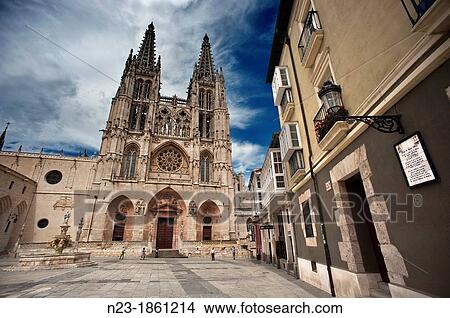 Houses and Cathedral of Burgos, Spain View Large Photo Image Picture - Houses and Cathedral of Burgos, Spain. Fotosearch