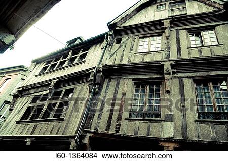 Picture - Houses in Dinan, Brittany, France. Fotosearch