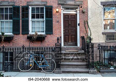 Houses in Greenwich Village, Manhattan, New York City. View Large Photo Image Stock Photo - Houses in Greenwich Village, Manhattan, New York City.. Fotosearch