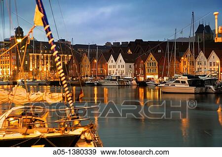 Houses in the old pier, Bryggen, Bergen, Hordaland, Norway. View Large Photo Image Stock Photo - Houses in the old pier, Bryggen, Bergen, Hordaland, Norway.. Fotosearch