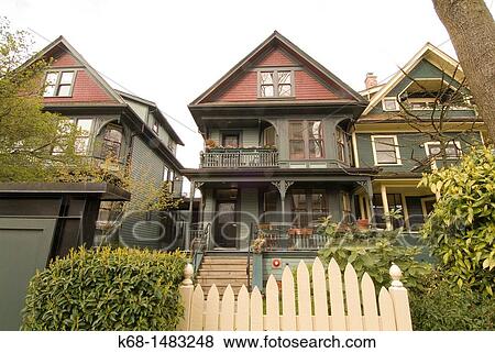 Stock Photo - houses in the West End, Vancouver, BC, Canada. Fotosearch