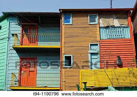 Houses, La Boca district, Buenos Aires, Argentina View Large Photo Image Stock Photograph - Houses, La Boca district, Buenos Aires, Argentina. Fotosearch