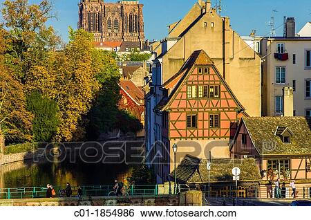 Houses La Petite France district Strasbourg Alsace France View Large Photo Image Stock Photograph - Houses La Petite France district Strasbourg Alsace France. Fotosearch