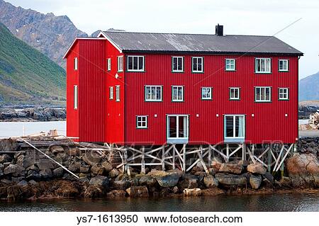 Houses on the harbour of Nyksund village, Langoya island, Vester? len archipelago, Troms Nordland county, Norway View Large Photo Image Stock Image - Houses on the harbour of Nyksund village, Langoya island, Vester? len archipelago, Troms Nordland county, Norway. Fotosearch