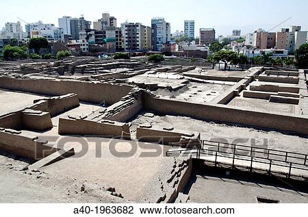 Huaca Pucllana. Lima culture 200 AD and 700 AD. Miraflores district. Lima city. Peru. Archaeological site. View Large Photo Image Stock Image - Huaca Pucllana. Lima culture 200 AD and 700 AD. Miraflores district. Lima city. Peru. Archaeological site.. Fotosearch