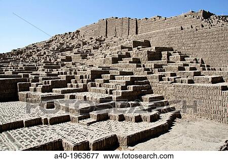 Huaca Pucllana. Lima culture 200 AD and 700 AD. Miraflores district. Lima city. Peru. Archaeological site. View Large Photo Image Stock Photo - Huaca Pucllana. Lima culture 200 AD and 700 AD. Miraflores district. Lima city. Peru. Archaeological site.. Fotosearch