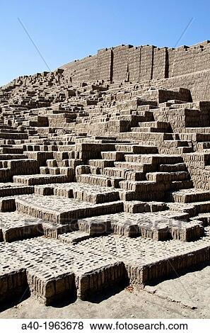 Huaca Pucllana. Lima culture 200 AD and 700 AD. Miraflores district. Lima city. Peru. Archaeological site. View Large Photo Image Stock Photo - Huaca Pucllana. Lima culture 200 AD and 700 AD. Miraflores district. Lima city. Peru. Archaeological site.. Fotosearch