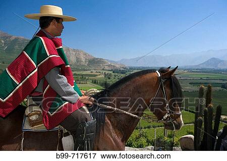 HUASO WEARING CHUPALLA HAT DON MAXIMIANO ESTATE VINA ERRAZURIZ WINERY ACONCAGUA VALLEY CHILE View Large Photo Image Stock Photo - HUASO WEARING CHUPALLA HAT DON MAXIMIANO ESTATE VINA ERRAZURIZ WINERY ACONCAGUA VALLEY CHILE. Fotosearch