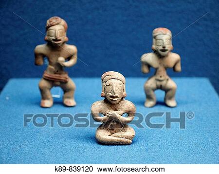 Stock Image - Human Figures. Cuicuilco archaeleogical zone. Ciudad de M? xico.. Fotosearch
