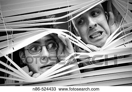 Humor, two scared men in window View Large Photo Image Stock Image - Humor, two scared men in window. Fotosearch