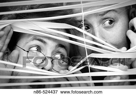 Humor, two scared men in window View Large Photo Image Stock Photo - Humor, two scared men in window. Fotosearch