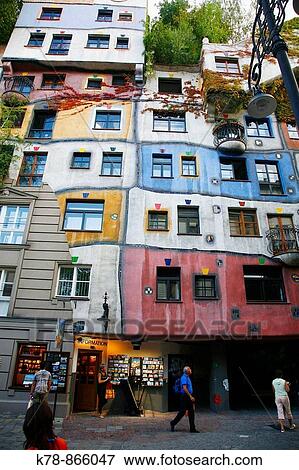 Hundertwasser House, Vienna, Austria View Large Photo Image Stock Photo - Hundertwasser House, Vienna, Austria. Fotosearch