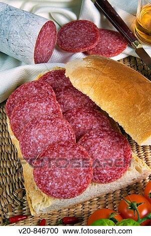 Hungarian salami View Large Photo Image Stock Image - Hungarian salami. Fotosearch
