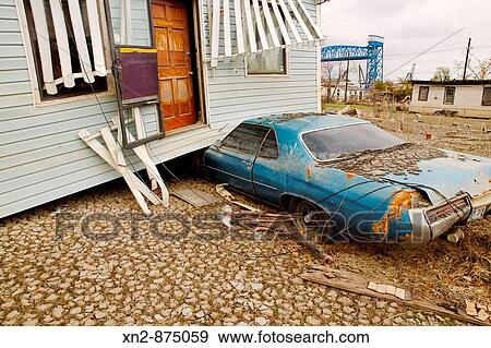 Hurrican Katrina damage. New Orleans, La. The Ninth Ward View Large Photo Image Stock Photo - Hurrican Katrina damage. New Orleans, La. The Ninth Ward. Fotosearch