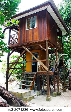 Hut in the trees, Island Pulau Perhentian Kecil, D? Lagoon, Terengganu, Malaysia. View Large Photo Image Stock Photograph - Hut in the trees, Island Pulau Perhentian Kecil, D? Lagoon, Terengganu, Malaysia.. Fotosearch