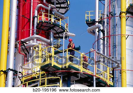 Stock Photograph - Hydrocracker. Repsol-YPF oil refinery. Tarragona province. Spain. Fotosearch