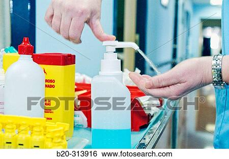 Hygienic washing hands, hospital cart View Large Photo Image Stock Photograph - Hygienic washing hands, hospital cart. Fotosearch