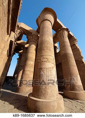 Hypostyle Hall. Kom Ombo Temple. Upper Egypt View Large Photo Image Stock Photo - Hypostyle Hall. Kom Ombo Temple. Upper Egypt. Fotosearch
