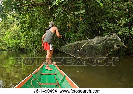 Iban man casts his fishing net in Batang Ai National Park in Sarawak, Borneo, Malaysia View Large Photo Image Picture - Iban man casts his fishing net in Batang Ai National Park in Sarawak, Borneo, Malaysia. Fotosearch