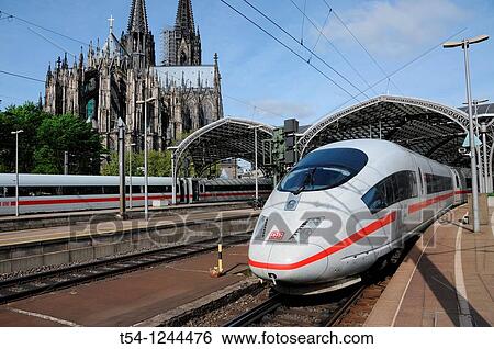 ICE 3 Train at Cologne main Station View Large Photo Image Stock Photograph - ICE 3 Train at Cologne main Station. Fotosearch