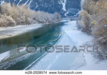 Ice along the Lillooet River near Pemberton, Coast Mountains British Columbia. View Large Photo Image Picture - Ice along the Lillooet River near Pemberton, Coast Mountains British Columbia.. Fotosearch