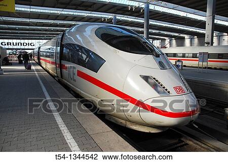 Stock Image - ICE at main train station in Munich. Fotosearch