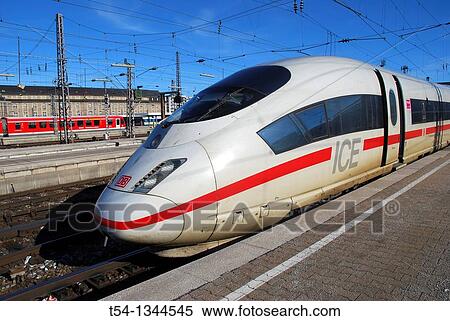 Stock Photography - ICE at main train station in Munich. Fotosearch