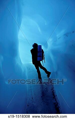 Stock Photo - Ice cave silhouette, Wrangell-St. Elias National Park and Preserve, Alaska, USA. Fotosearch