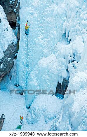 Ice climbing a route called Hardline which is rated WI-5 at The Ouray Ice Park in the Uncompahgre River Gorge near the town of Ouray in southwestern Colorado. View Large Photo Image Stock Image - Ice climbing a route called Hardline which is rated WI-5 at The Ouray Ice Park in the Uncompahgre River Gorge near the town of Ouray in southwestern Colorado.. Fotosearch