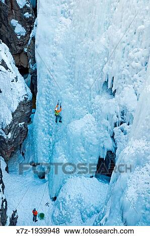 Ice climbing a route called Hardline which is rated WI-5 at The Ouray Ice Park in the Uncompahgre River Gorge near the town of Ouray in southwestern Colorado. View Large Photo Image Stock Photo - Ice climbing a route called Hardline which is rated WI-5 at The Ouray Ice Park in the Uncompahgre River Gorge near the town of Ouray in southwestern Colorado.. Fotosearch
