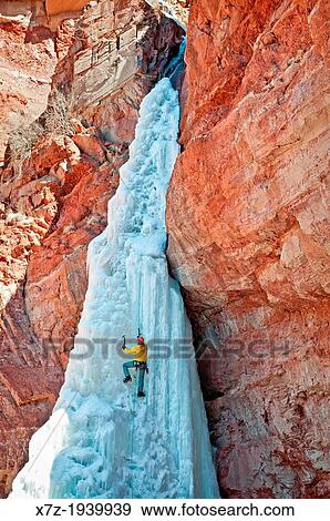 Ice climbing Cornet Falls which is rated WI-4 and located in the San Jaun Mountains near the city of Telluride in southwestern Colorado. View Large Photo Image Stock Photo - Ice climbing Cornet Falls which is rated WI-4 and located in the San Jaun Mountains near the city of Telluride in southwestern Colorado.. Fotosearch
