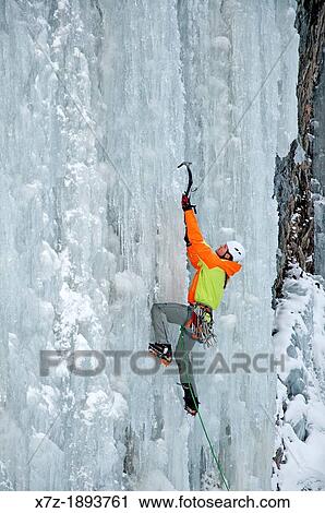 Ice climbing Genesis which is rated WI-4 and located in Hyalite Canyon in the Gallatin Mountains near the city of Bozeman in southern Montana View Large Photo Image Stock Image - Ice climbing Genesis which is rated WI-4 and located in Hyalite Canyon in the Gallatin Mountains near the city of Bozeman in southern Montana. Fotosearch