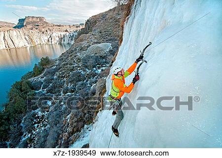 Ice climbing Lower Falls Right which is rated WI-4 and located at Shoshone Falls in the Snake River Canyon near the city of Twin Falls in southern Idaho View Large Photo Image Stock Photo - Ice climbing Lower Falls Right which is rated WI-4 and located at Shoshone Falls in the Snake River Canyon near the city of Twin Falls in southern Idaho. Fotosearch