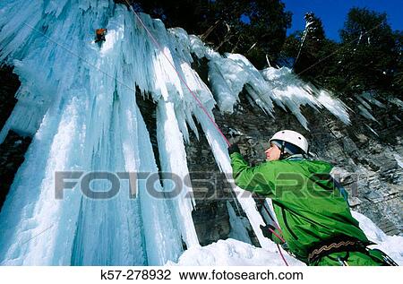 Ice Climbing - Pont Rouge. Quebec. Canada View Large Photo Image Stock Image - Ice Climbing - Pont Rouge. Quebec. Canada. Fotosearch
