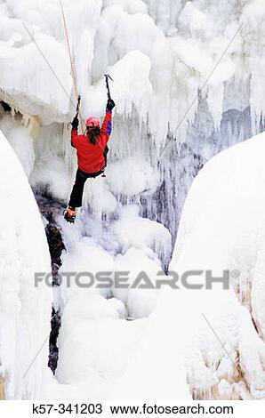 Ice climbing View Large Photo Image Stock Image - Ice climbing. Fotosearch
