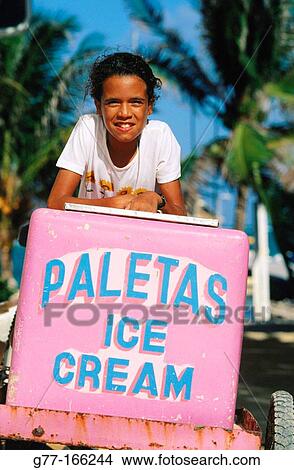 Ice cream street seller. Belize View Large Photo Image Picture - Ice cream street seller. Belize. Fotosearch