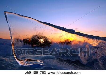 Stock Image - Ice formation, Olkhon island, Lake Baikal, Siberia, Russia, Eurasia. Fotosearch
