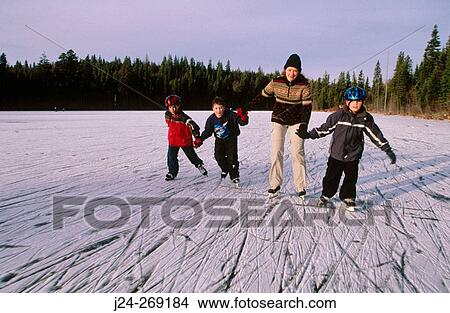 Picture - Ice Skating in Prince George region. British Columbia. Canada. Fotosearch