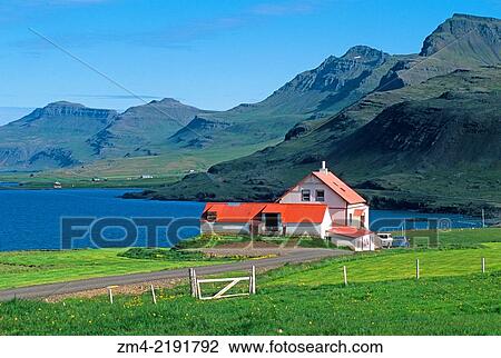 ICELAND, EAST COAST, FJORD LANDSCAPE WITH FARM. View Large Photo Image Stock Image - ICELAND, EAST COAST, FJORD LANDSCAPE WITH FARM.. Fotosearch