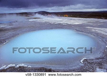 Stock Image - Iceland, Hveravellir, Steaming solfatare and Hot Springs.. Fotosearch