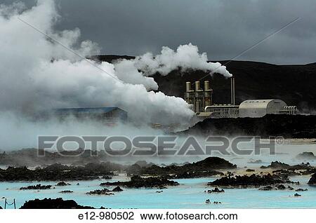 Iceland, Near Reykjavik, blue Lagoon, geothermal power station, thermal baths, spa. View Large Photo Image Stock Image - Iceland, Near Reykjavik, blue Lagoon, geothermal power station, thermal baths, spa.. Fotosearch