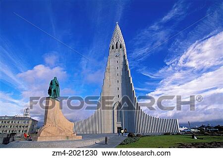 ICELAND, REYKJAVIK, HALLGRIMUR'S CHURCH, LEIF ERICKSON STATUE (DISCOVERER OF AMERICA). View Large Photo Image Stock Image - ICELAND, REYKJAVIK, HALLGRIMUR'S CHURCH, LEIF ERICKSON STATUE (DISCOVERER OF AMERICA).. Fotosearch