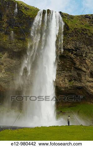 Iceland, Seljalandsfoss Waterfall. View Large Photo Image Stock Image - Iceland, Seljalandsfoss Waterfall.. Fotosearch