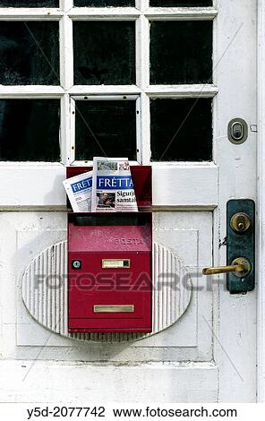 Icelandic newspaper left in door mailbox, Reykjavik, Iceland. View Large Photo Image Stock Image - Icelandic newspaper left in door mailbox, Reykjavik, Iceland.. Fotosearch