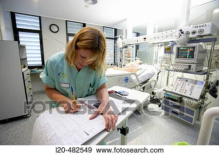 Stock Photo - ICM, ICU (Intensive Care Unit). Hospital Universitario Gran Canaria Doctor Negrin, Las Palmas de Gran Canaria. Canary Islands, Spain. Fotosearch