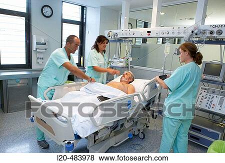 Stock Photo - ICM, ICU (Intensive Care Unit). Hospital Universitario Gran Canaria Doctor Negrin, Las Palmas de Gran Canaria. Canary Islands, Spain. Fotosearch